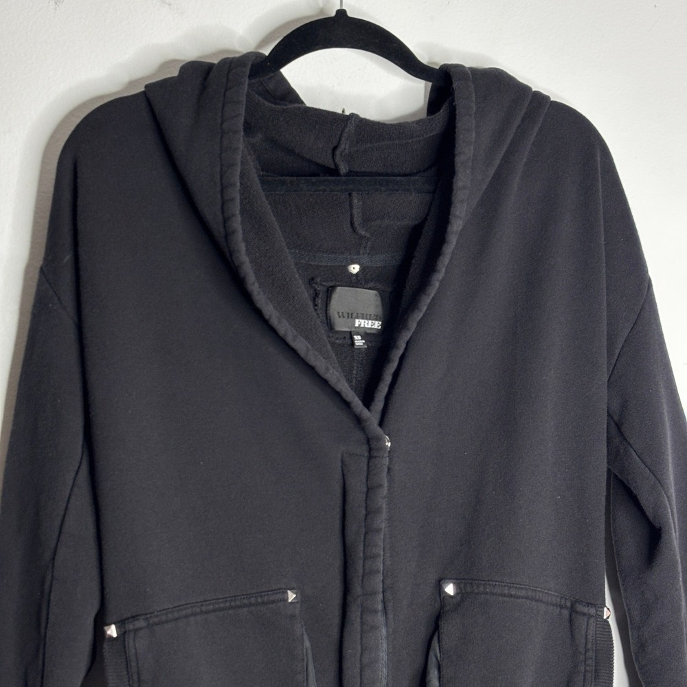 Wilfred Free‎ Black Studded Pocket Hooded Cardigan Jacket Womens XS - Picture 3 of 11